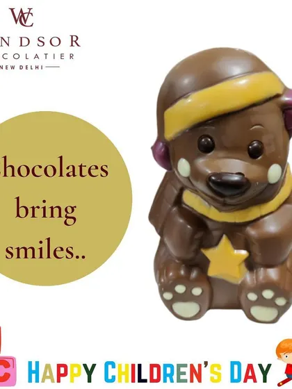 Another view of the 'Teddy Santa' chocolate figure, a perfect sweet treat for children and adults alike during the holidays.