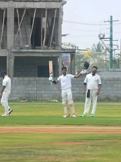 Manan Goel celebrates a milestone during a match. We prepare our players mentally and physically to perform under pressure and achieve their goals.