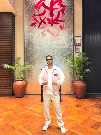 A full-body shot showcasing a trendy outfit.