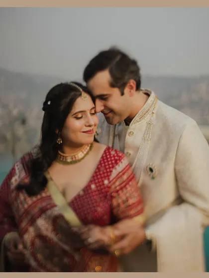 A soft-focus, romantic portrait of a couple in a close embrace, their expressions full of affection. The image beautifully captures the deep bond shared between them after twelve years together.