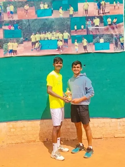 Another shot of the finalists from the Men's 1 Lakh AITA tournament, where my player secured the runner-up position.
