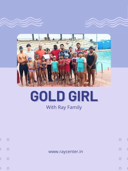 Our "Gold Girl" Riddhi with her Ray Center family. The support of the entire team plays a big role in individual success.