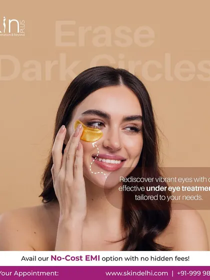 This graphic promotes my effective under-eye treatments, which are tailored to each client's needs to erase dark circles and restore vibrant, youthful eyes.
