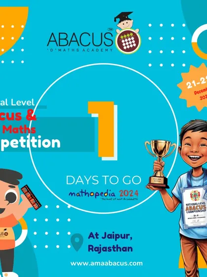 The countdown begins! Just one day to go for the Mathopedia 2024 national competition in Jaipur.