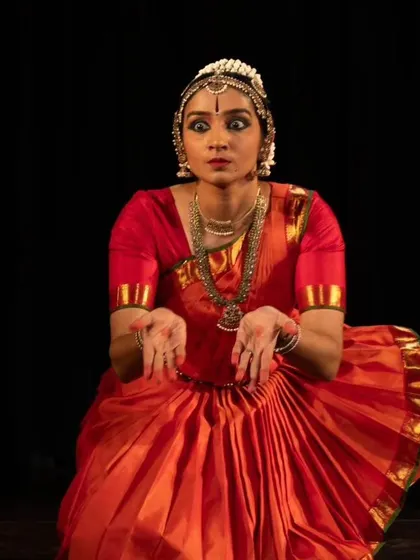 Ramya Suresh in a moment of intense expression during her solo recital at IIC New Delhi.