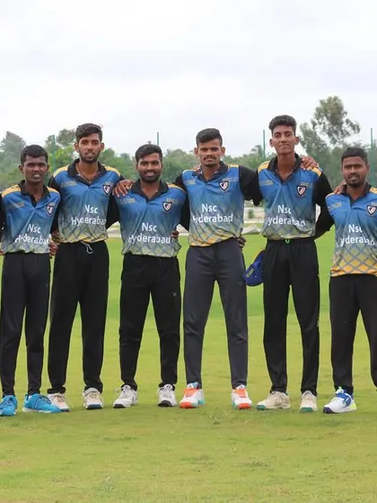 The NSC Hyderabad team, who traveled to Bangalore to participate in our tournament, lines up for a team photo.