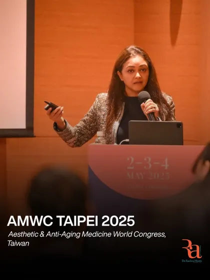 Lecturing at the AMWC in Taipei. These conferences are intense, but the warmth, love, and knowledge I gain from my global dermatology family keeps me going.