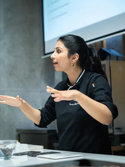 Chef Tejasvi Chandela, a renowned Indian chocolatier, shares her expertise on working with local Indian cacao during our exclusive bean-to-bar masterclass.