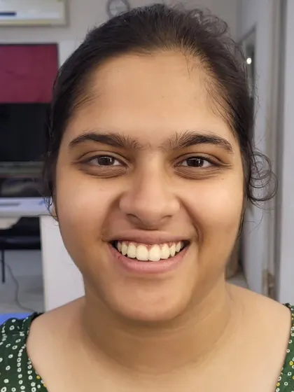 Before: A happy face, ready for a fun straight makeup session.