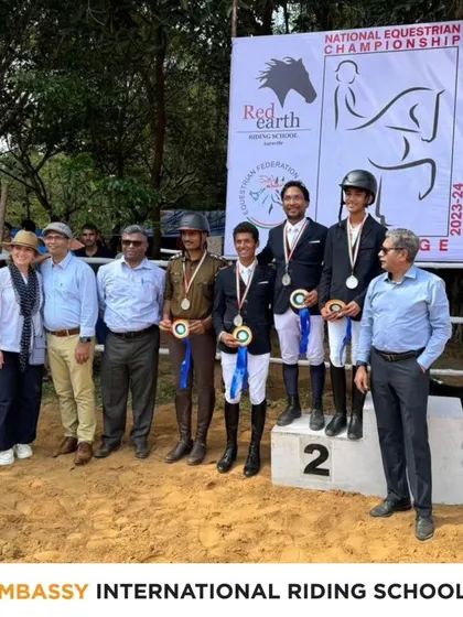 A great start to the National Equestrian Championship in Pondicherry. Our riders secured a Team Silver Medal, with young rider Ranavir earning a medal in his very first show.