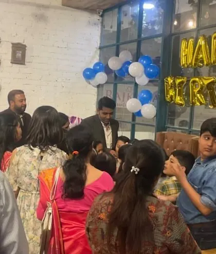 Another view of the guests gathered for a birthday celebration. We can handle parties of any size.