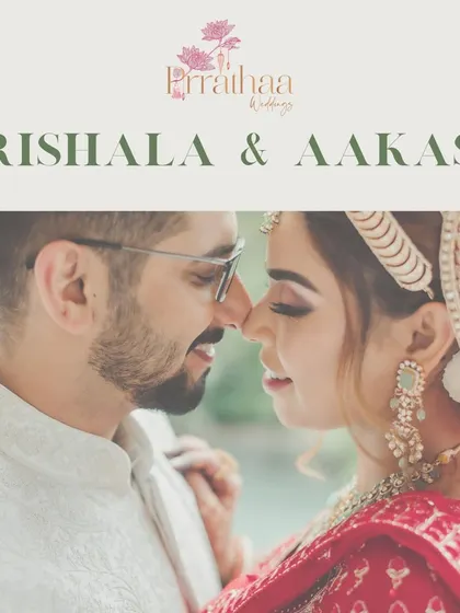 A tender moment between the couple, their noses touching in a gesture of affection. This close-up shot, with the bride in her beautiful red attire, is full of love and emotion.