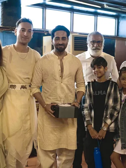 With actor Ayushmann Khurrana and our families backstage at my Chandigarh show. My performances attract esteemed guests from the arts and film industry.