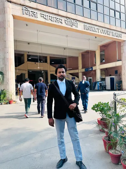 A candid shot at District Court Rohini, ready for a day of hearings and client meetings.