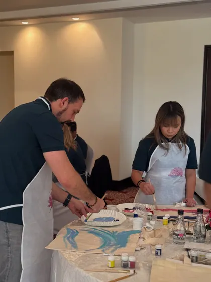 More focused painters from The White Box event. The atmosphere is relaxed yet creatively charged.