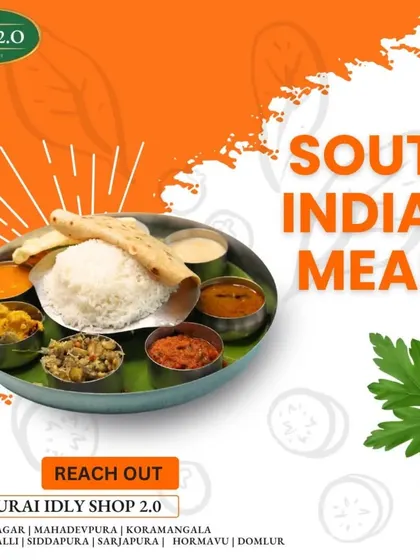 A complete South Indian meal, with rice, chapati, sambar, rasam, and a variety of vegetable dishes. It’s a wholesome and satisfying option for any catered lunch.