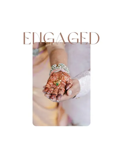 A close-up of the engagement ring, held gently in the couple's hands. This shot symbolizes their commitment and the start of their new journey together.