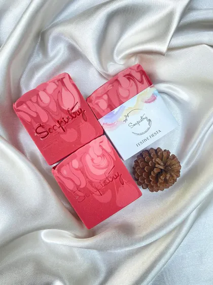 My Festive Fiesta soap in a vibrant red, perfect for celebrating the season.