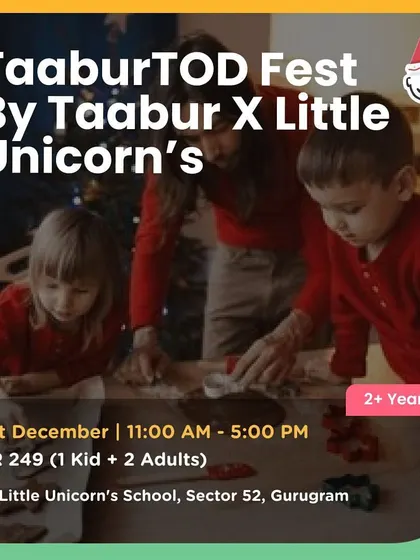 A poster for the TaaburTOD Fest by me and Little Unicorn's, a perfect Christmas event for kids 2+ years old.