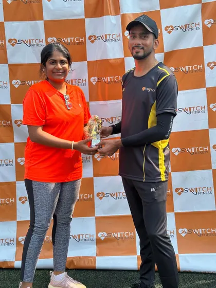 Sushas from the Switch Daredevils earned Man of the Match for his impactful, match-winning performance with both bat and ball.
