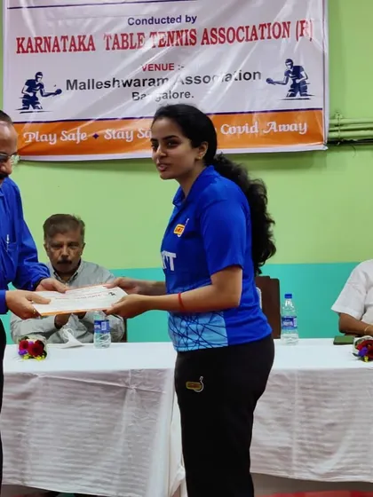 We congratulate Kushi V on winning the Women's singles title at the state ranking tournament at Malleshwaram Association.