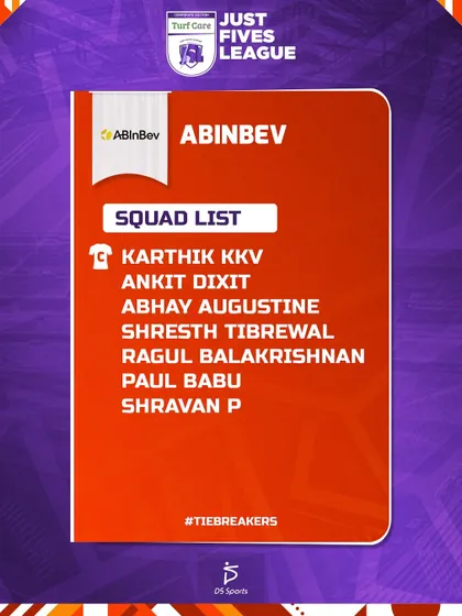 The squad list for the Abinbev team.