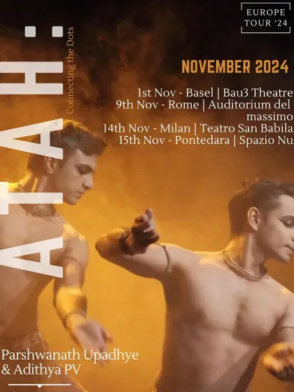 The official tour poster for 'ATAH' in Europe. This image captures the dynamic energy of the duet and lists our performance dates in various cities.