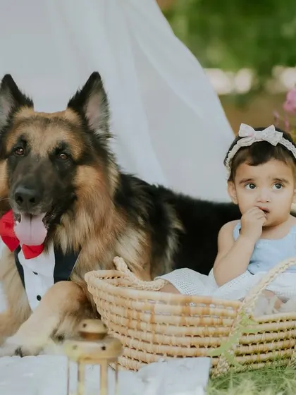 A girl and her best friend. This portrait from an outdoor family session shows that fur babies are an essential part of the family, and I love including them in our photoshoots.