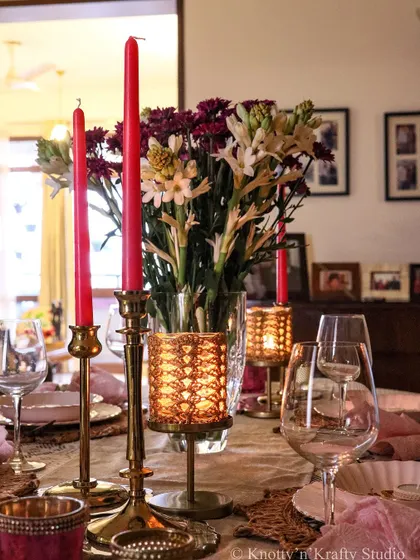 The beauty of a Diwali tablescape is in the details and the warm, inviting light.