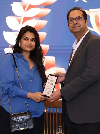 Receiving an award at the Architect's Summit. Recognition from the industry is always a great motivation.