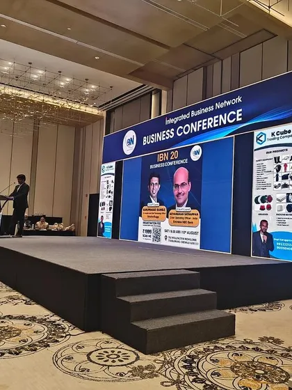 A view of the stage at the IBN 20 Business Conference in Chennai, where our CTO was a Chief Guest. We are committed to engaging in impactful discussions that drive innovation in the manufacturing sector.