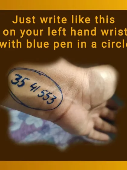 As shown here, write the toothache healing code 35 41 553 on your left wrist to tap into its healing vibrations.