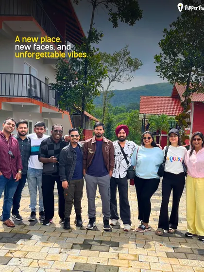 New place, new faces, and unforgettable vibes. This is our crew at the resort in Sakleshpur, already bonding and making memories. We create a space where everyone feels welcome, whether you are shy or the life of the party.