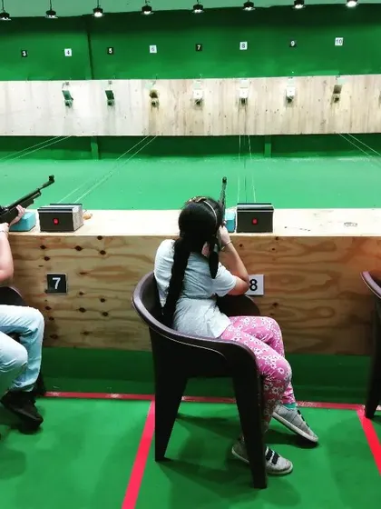 We ensure even our youngest shooters are comfortable and safe. For kids, we provide chairs so they can focus on their aim and technique without getting tired.