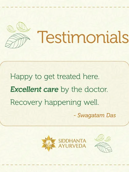 "Excellent care by the doctor. Recovery happening well." Simple but powerful words from Swagatam Das that reflect the positive healing experience I strive to provide for every patient.