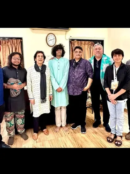 The percussion team at Mumbai Drum Day. It's always a joy to share the stage and connect with fellow rhythm artists.