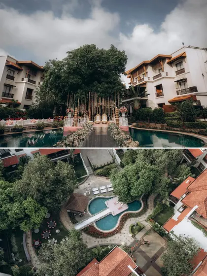 The sense of place is a huge part of your wedding story. With aerial shots, I can showcase the stunning architecture and beautiful layout of your chosen venue, giving a true sense of the scale of your celebration.