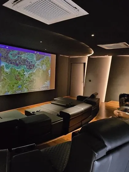 This view showcases the multi-level, curved seating design, which provides a unique and social viewing experience.