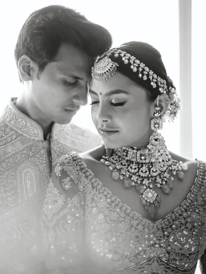 Some call it chemistry, we call it destiny. This intimate black and white portrait captures the deep connection and timeless love between the couple.