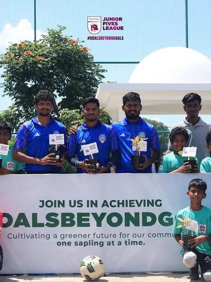 Players and coaches united for a cause. My #GoalsBeyondGoals program is a core part of every youth league I organize.