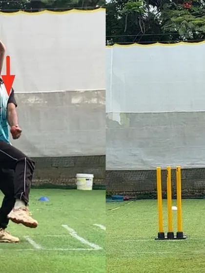 This before and after highlights the importance of non-bowling arm usage. By correcting this, we helped the spinner achieve better body coordination and a more powerful, fluid bowling action.