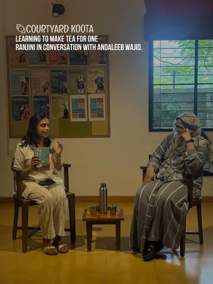 Our cozy library corner transforms into a space for heartfelt conversations. Here, author Andaleeb Wajid discusses her book "Learning to Make Tea for One" in an intimate session, perfect for book lovers and curious minds.