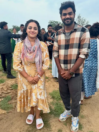 With the talented Nithya Menen ma'am during the shoot for 'Kadhalikka Neramillai'. Working with such amazing artists is always an incredible experience.