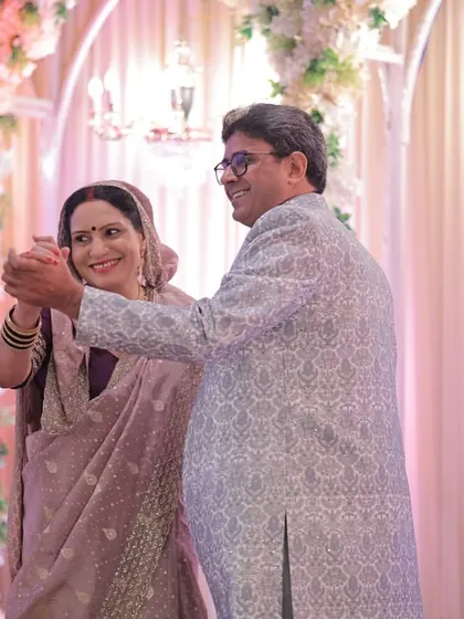 A sweet, simple dance for the parents. It's a beautiful way for them to celebrate and have their own special moment during the sangeet.