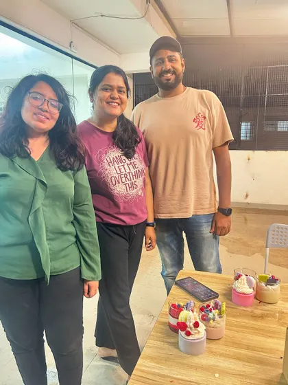 A small group photo after a successful and fun candle making workshop at our studio.