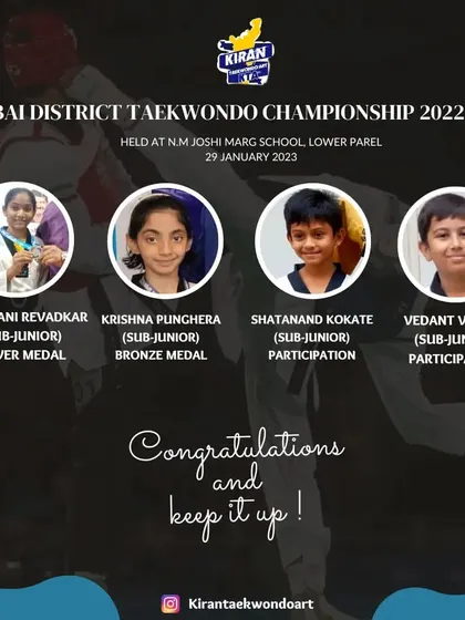 Celebrating our Sub-Junior winners from the Mumbai District Championship. Shravani won a silver medal and Krishna won bronze, showing great promise for the future.