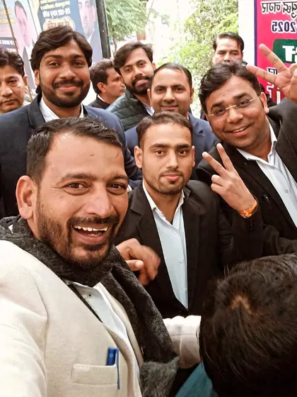 A selfie with colleagues during the bar association elections. The energy and camaraderie among lawyers is a powerful force.