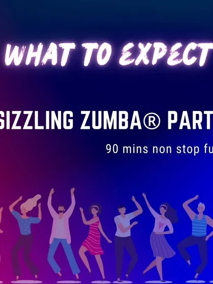 Promising a "Sizzling Zumba Party" with 90 minutes of non-stop fun.
