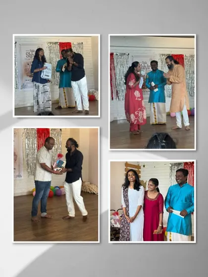 We also celebrate the parents who support their children's yogic journey. Here, parents are recognized during the Bala Shivir convocation ceremony.