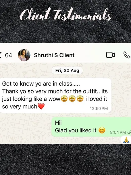 "Its just looking like a wow." A simple, happy message from my client Shruthi that brings a huge smile to my face.